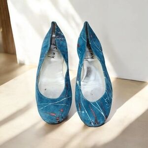 French Sole Flats Comfy Ballerina Slip On Suede Italy Size 8.5